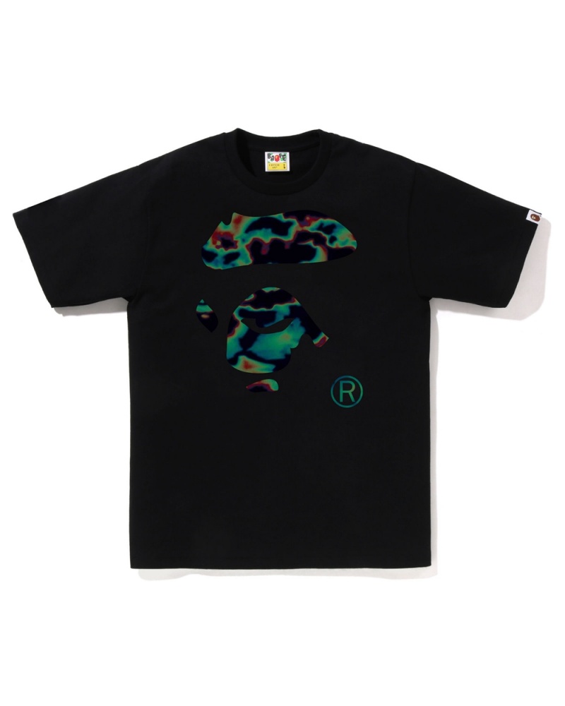 T Shirts Bape Thermography Ape Face Noir Homme | RLZ-91508718